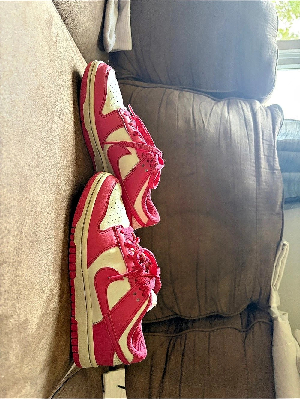 Nike Dunk Low Sneakers Pink & White US 6.5